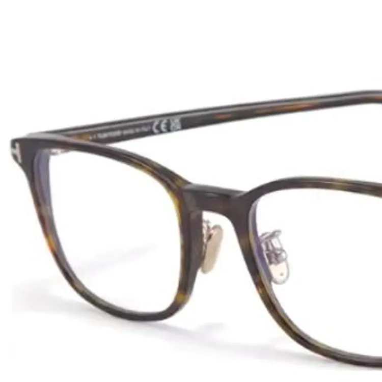 TOM FORD Plate Frame Irregular Shape Eyeglass Frames Unisex Tortoiseshell-2
