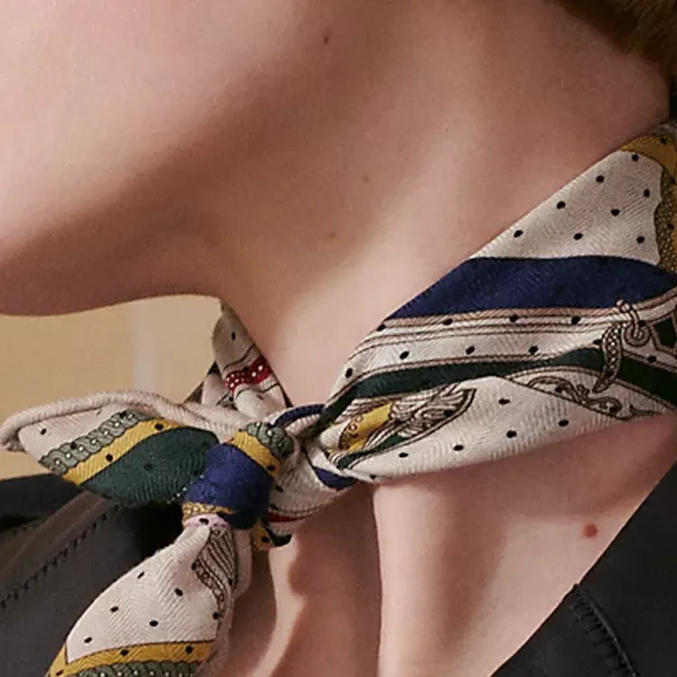 HERMES Cashmere Silk Silk Scarves Women's Multicolor-1