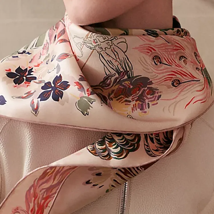 HERMES Silk Scarves Women's Pink-1