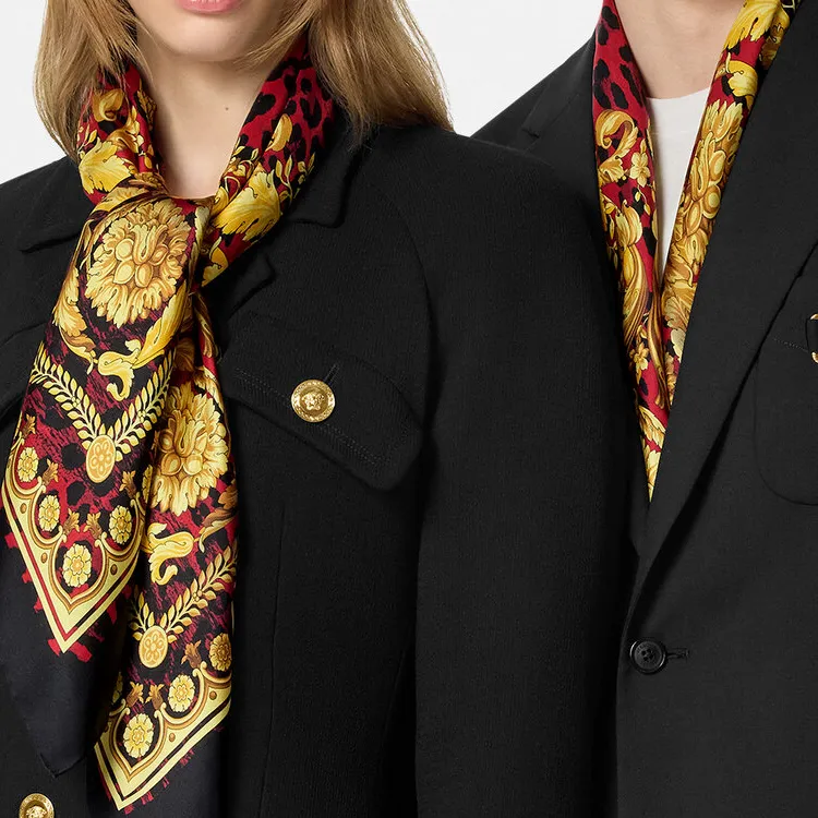 VERSACE Wild Barocco Illusion Silk Scarf-1