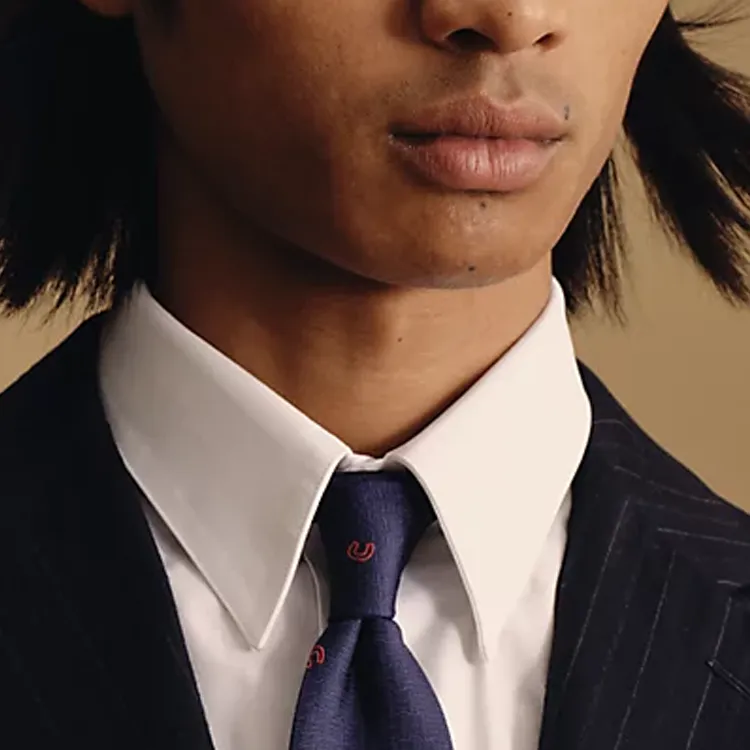 HERMES Mulberry Silk Ties Men's Navy-1
