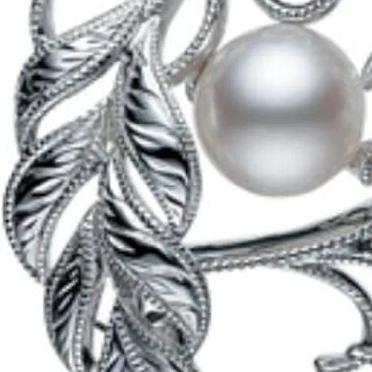MIKIMOTO Rhodium Plated Pearl Brooches Women's Silver-2