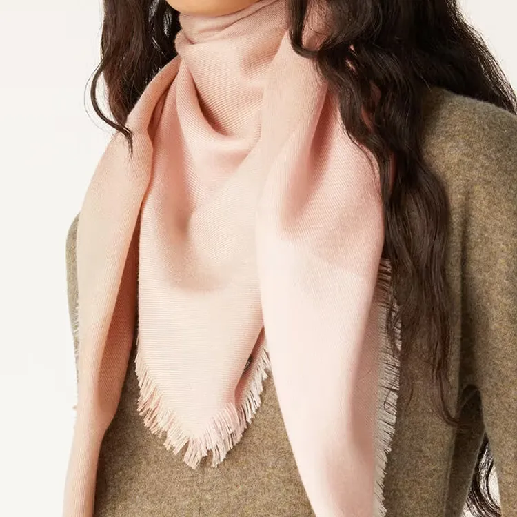 Loro Piana Mulberry Silk Cashmere Knit Scarves Women's Pink-1