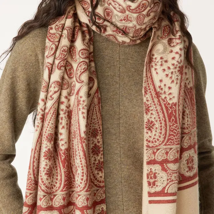 Loro Piana Cashmere Shawls Women's Grain Barn Red-1
