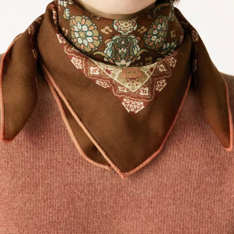 Loro Piana Cashmere Mulberry Silk Knit Scarves Women's Red Ochre-1