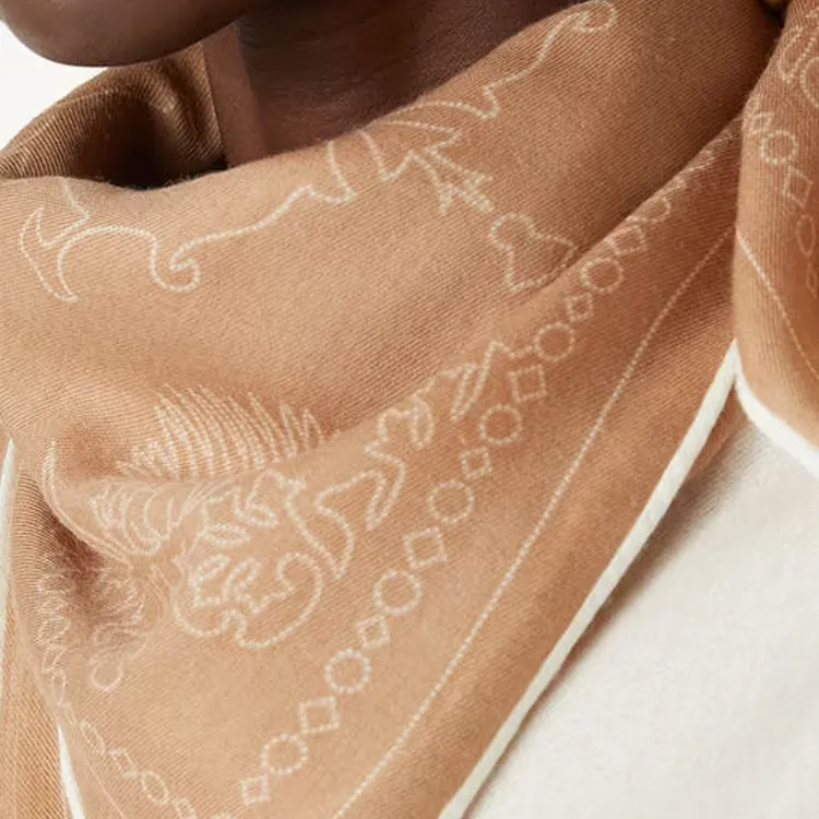 Loro Piana Wool Knit Scarves Women's Light Camel-1