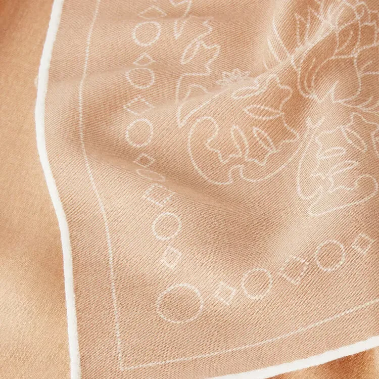 Loro Piana Wool Knit Scarves Women's Light Camel/White-1