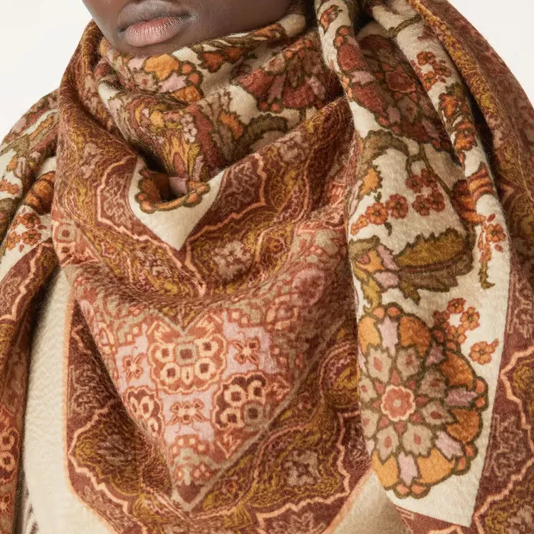 Loro Piana Graphic Print Fringed Scarf-1