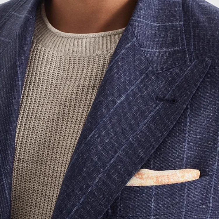 Brunello Cucinelli Double face Silk Pocket Square-2