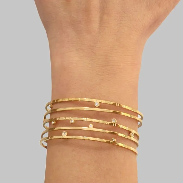 ANARTXY Surgical Steel Zircon Zirconia Bangles Women's Silver/Gold-4