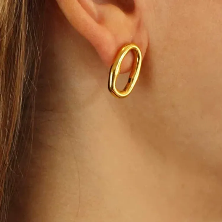 ANARTXY Surgical Steel Earrings Women's Silver/Gold-4