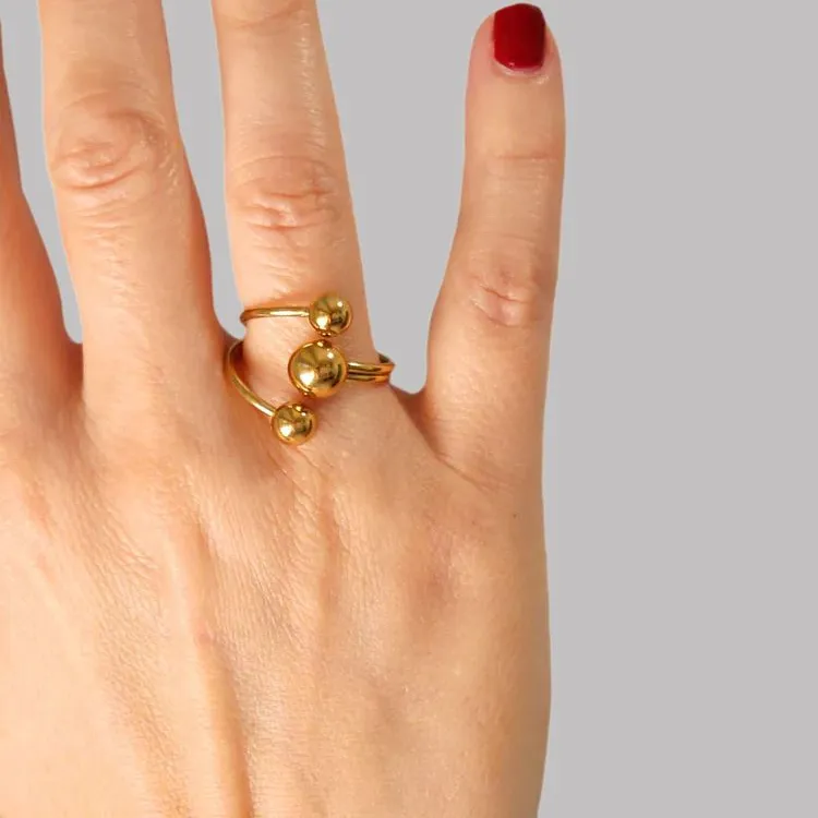 ANARTXY Surgical Steel Rings Women's Silver/Gold-4