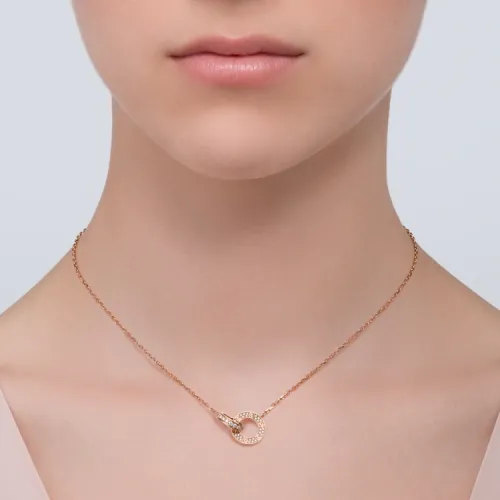 CARTIER Love Necklace Collection 18K Rose Gold Necklaces Women's Rose Gold