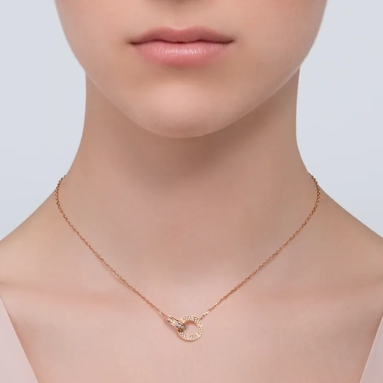 CARTIER Love Necklace Collection 18K Rose Gold Necklaces Women's Rose Gold-3