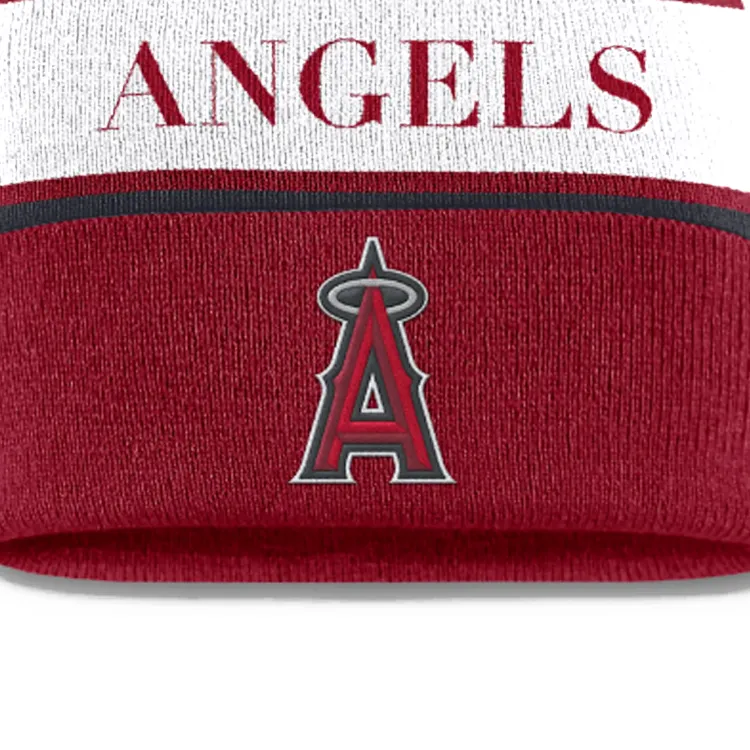Nike Los Angeles Angels Team Stripe Peak Men's Nike Mlb Cuffed Pom Beanie-2