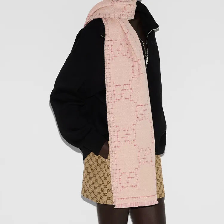 GUCCI GG jacquard Wool Scarf-2