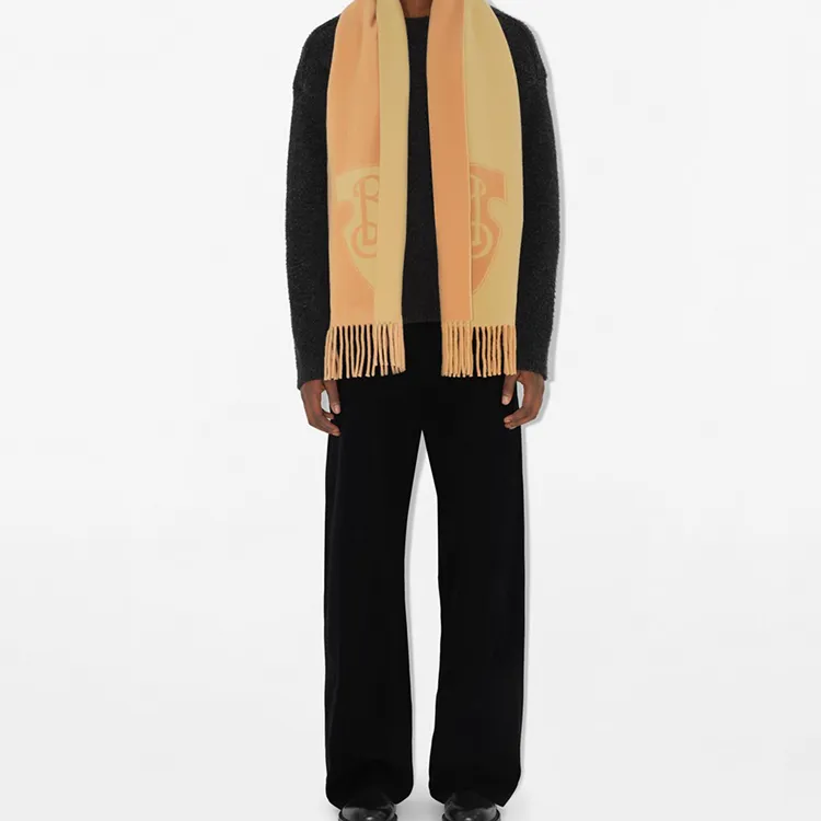 Burberry Wool Knit Scarves Unisex Yellow-2