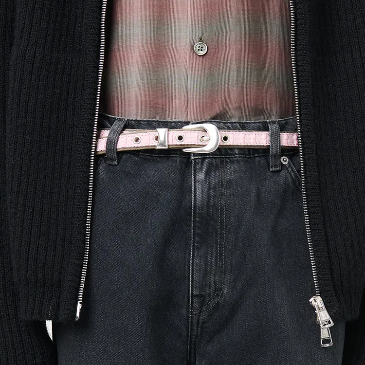 OUR LEGACY Leather Leather Belts Unisex Pink Width  2CM-1