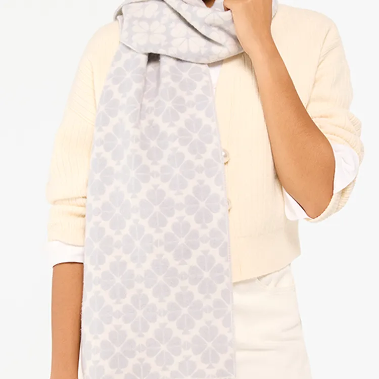Kate Spade Wool Knit Scarves Women's Gray-2