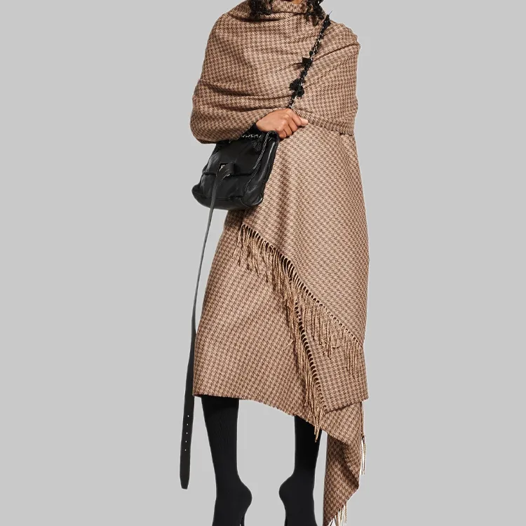 Balenciaga Wool Shawls Women's Brown-2