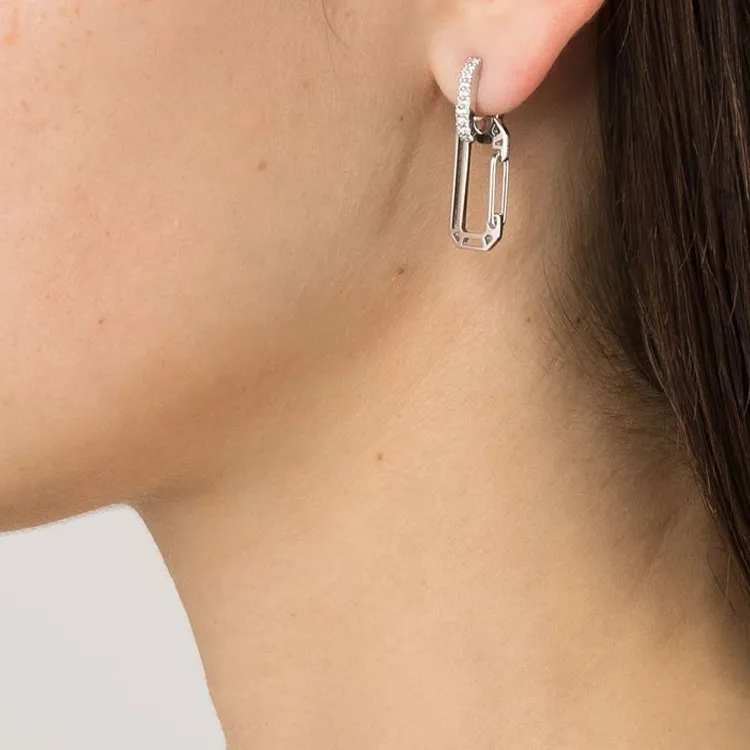 Eera 18kt White Gold Small Chiara Diamond Earring-1