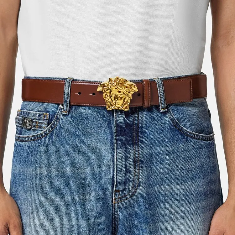 VERSACE La Medusa Leather Belt-2