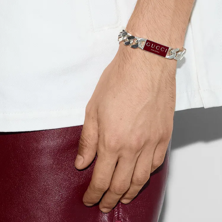 GUCCI 925 Sterling Silver Bracelets Men's Silver-3