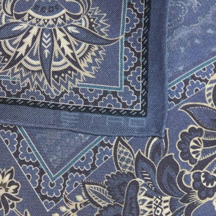 ETRO Leafy print Silk Pocket Square-2