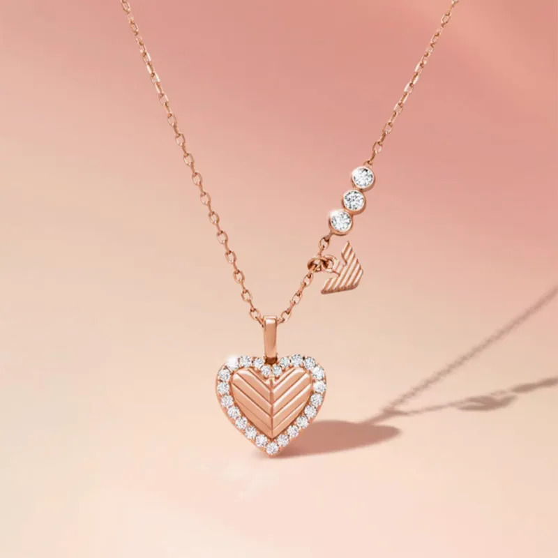 EMPORIO ARMANI 925 Sterling Silver Necklaces Women's Rose Gold-4
