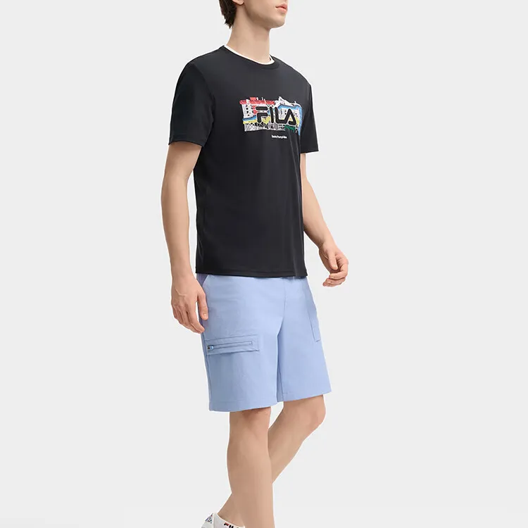 FILA x PENGPIDUZHONGXIN LIANMINGKUAN T Shirt Men's Jet Black-5