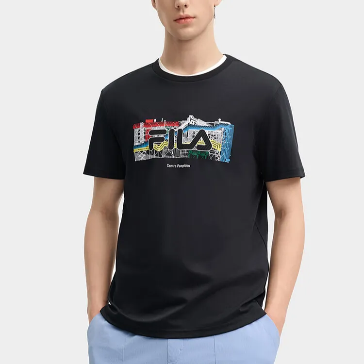 FILA x PENGPIDUZHONGXIN LIANMINGKUAN T Shirt Men's Jet Black-2