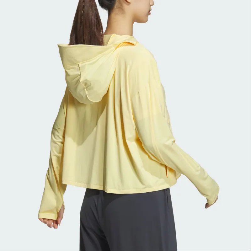 adidas Women'ss Minimalist Logo Hooded Jacket Yellow-2