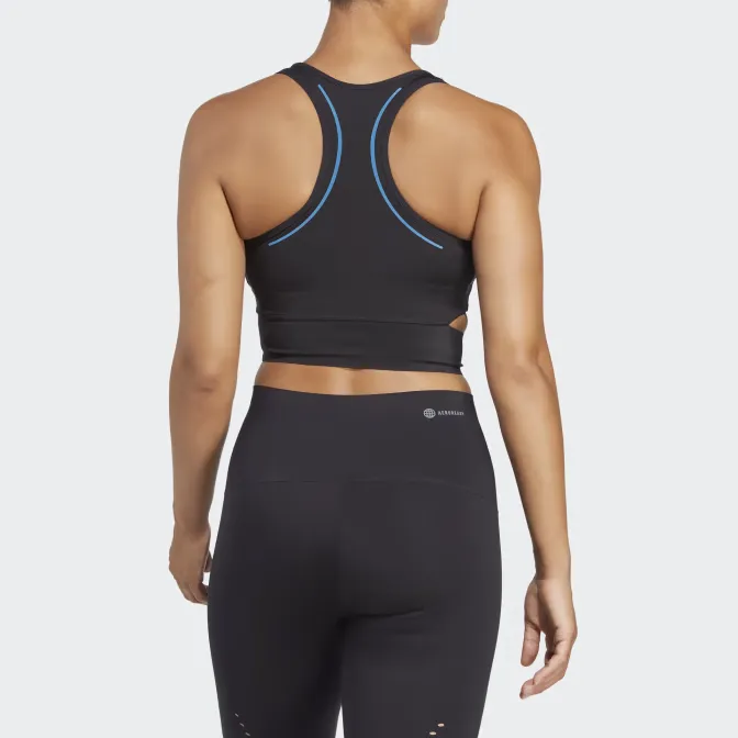 Adidas TAILORED HIIT HEAT.RDY CROP TRAINING TANK TOP Sport Vests Women's Black-3