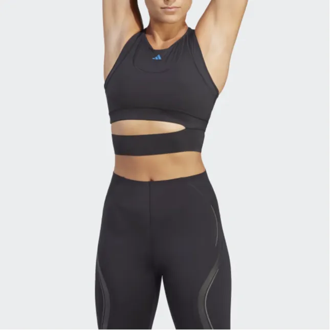 Adidas TAILORED HIIT HEAT.RDY CROP TRAINING TANK TOP Sport Vests Women's Black-2