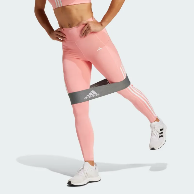Adidas OPTIME 3 STRIPES FULL LENGTH LEGGINGS Athletic Trousers Women's Pink-1