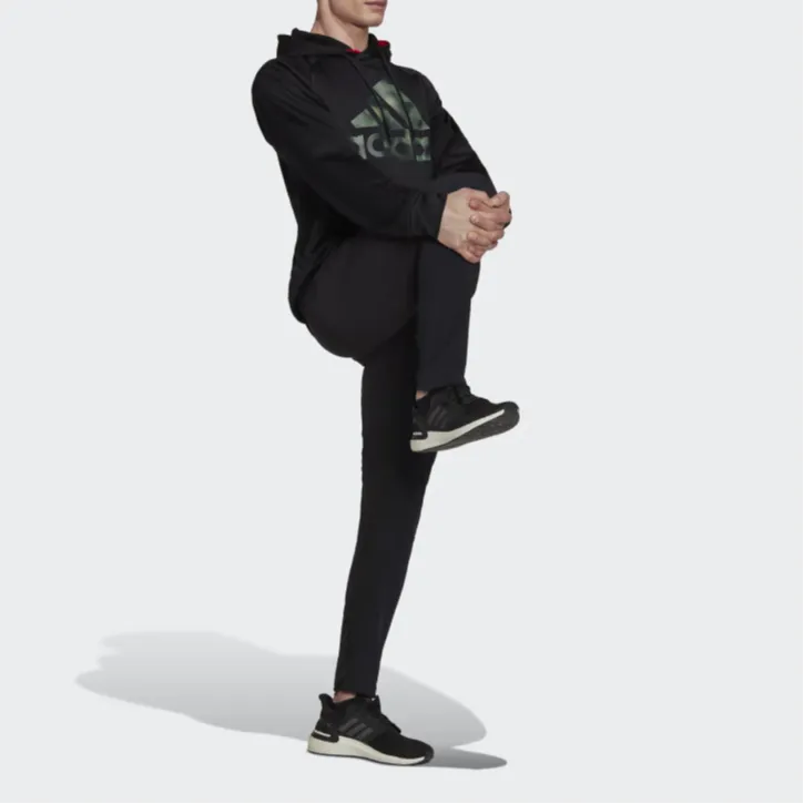 Adidas AEROREADY AEROREADY GAME AND GO CAMO LOGO HOODIE Sweatshirt Men's Black-3