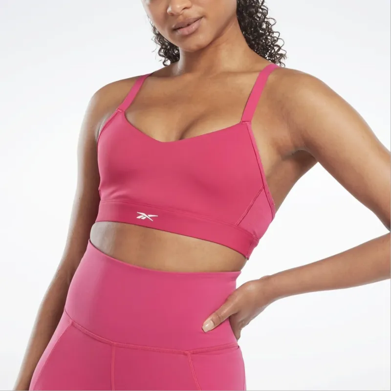 Reebok Lux Strappy Sports Bra Sports Underwear Women's Pink-1