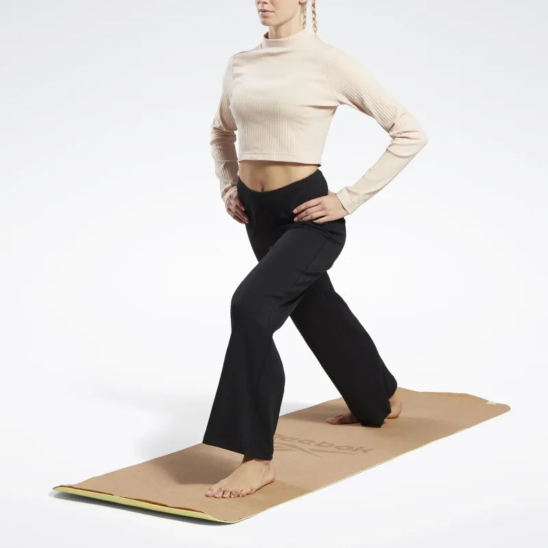 Reebok Yoga Cotton Rib Pants Casual Pants Women's Black-3