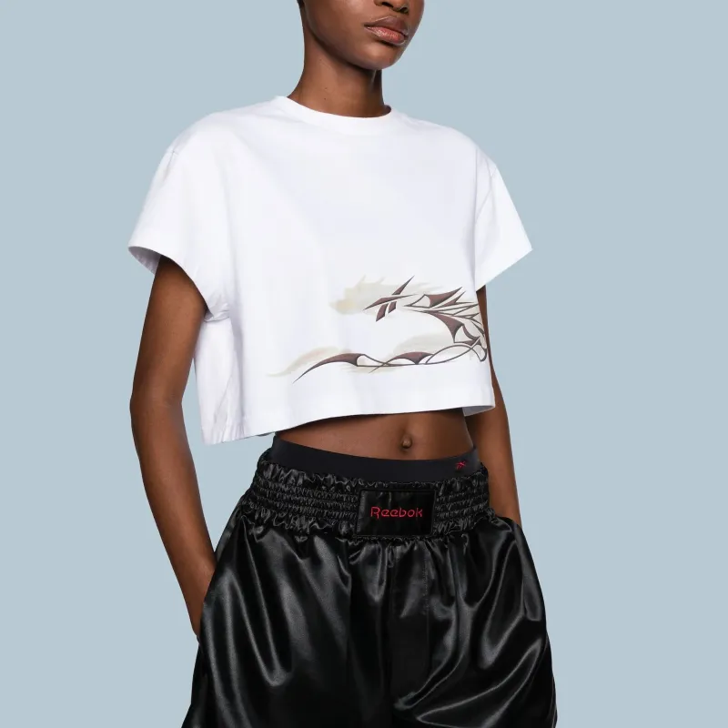 Reebok Dragon-print Cotton Cropped T-shirt-4