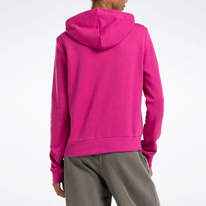 Reebok IdentitySmall Logo French Terry Hoodie Sweatshirt Women's Fuchsia-4