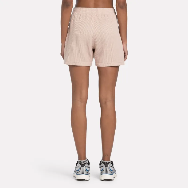 Reebok Classic Wardrobe Essentials Waffle Sports Shorts Women's Light Pink-2