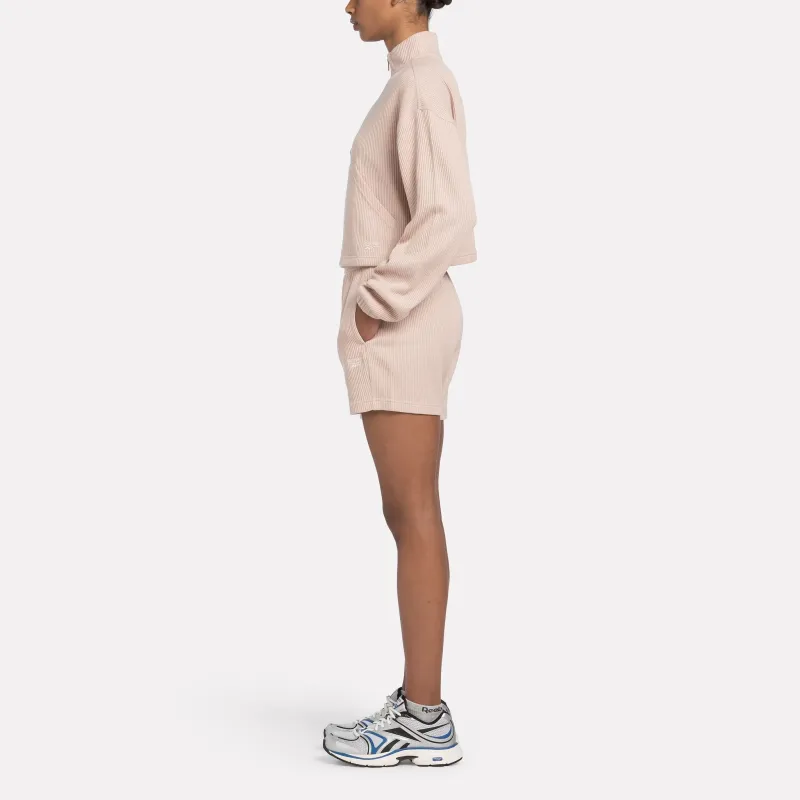 Reebok Classic Wardrobe Essentials Waffle Sports Shorts Women's Light Pink-3