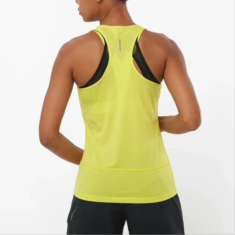 SALOMON CROSS RUN Sport Vests Women's Yellow-2
