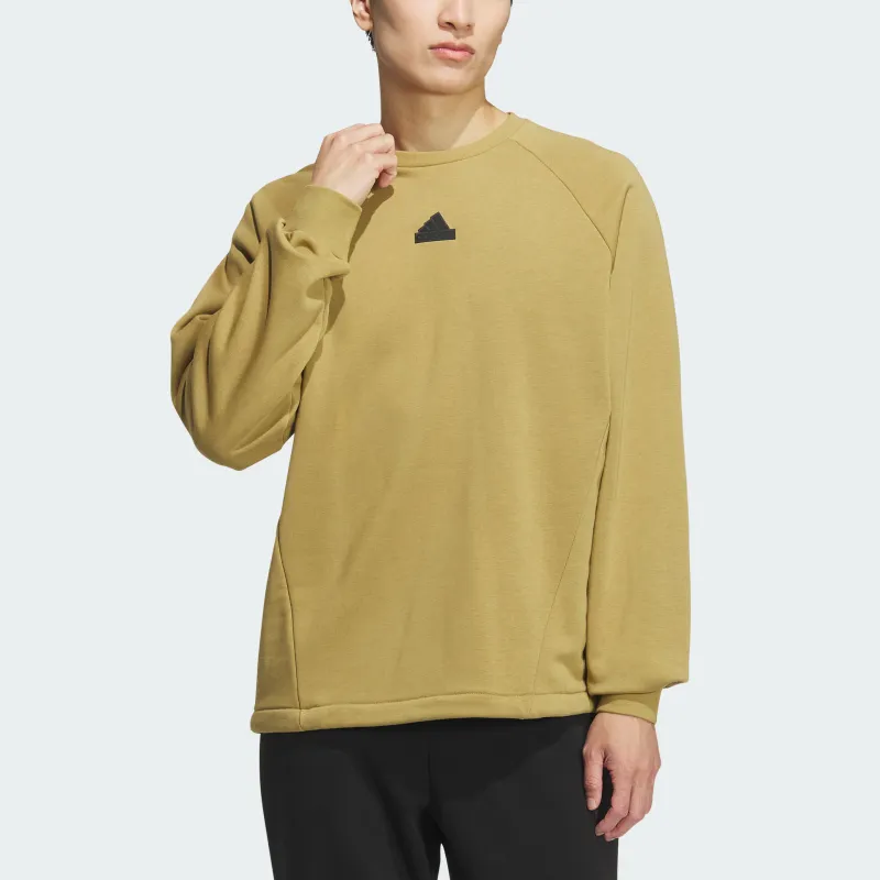 Adidas TECH RAIN CREW SWEATSHIRT Sweatshirt Men's Khaki Brown-1