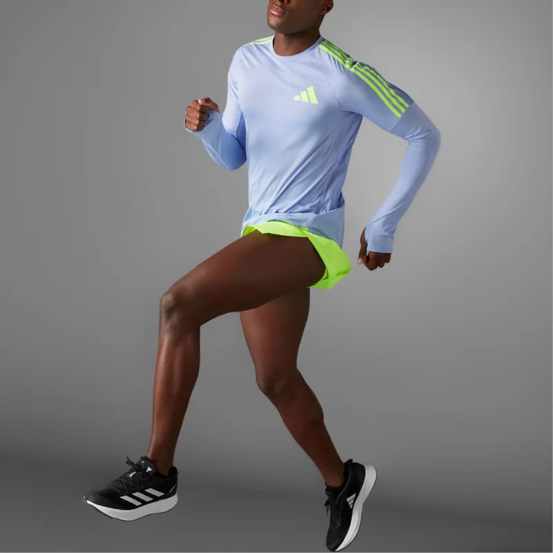 Adidas Adizero RUNNING LONG SLEEVE TOP T Shirt Men's Light Blue-6