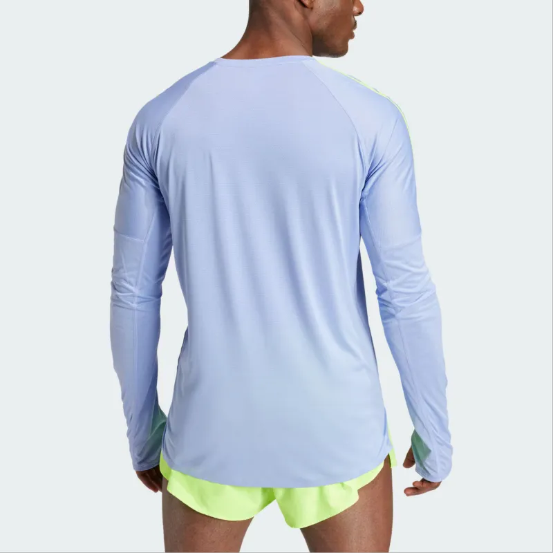 Adidas Adizero RUNNING LONG SLEEVE TOP T Shirt Men's Light Blue-8