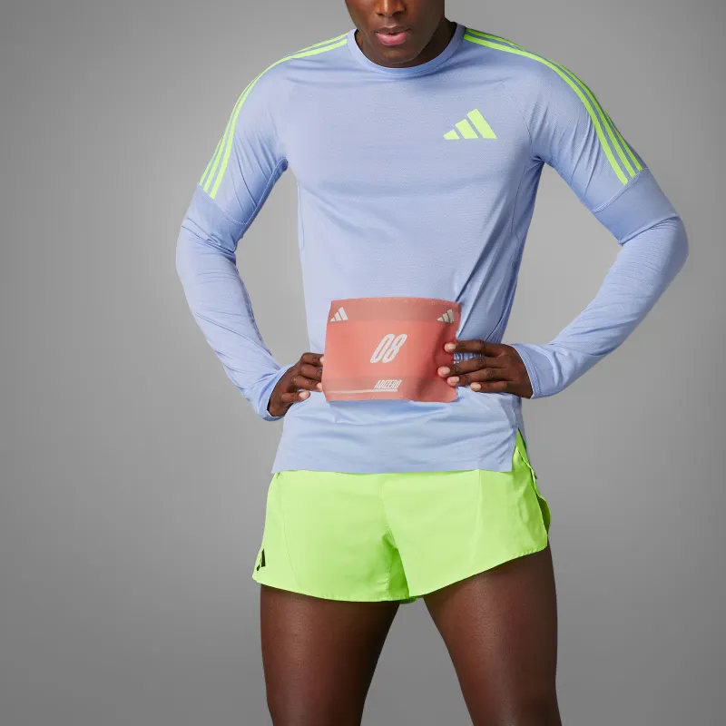 Adidas Adizero RUNNING LONG SLEEVE TOP T Shirt Men's Light Blue-2