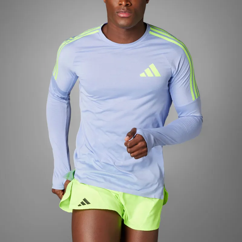Adidas Adizero RUNNING LONG SLEEVE TOP T Shirt Men's Light Blue-1