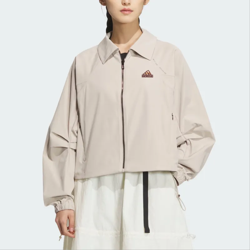 Adidas TECH PREMIUM WOVEN JACKET Jackets Coats Women's Beige Yellow-1