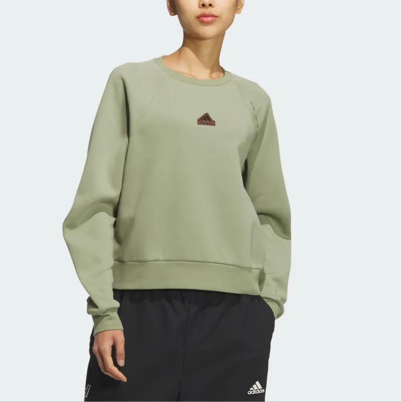 Adidas TECH CREWNECK SWEATSHIRT Sweatshirt Women's Tent Green-1